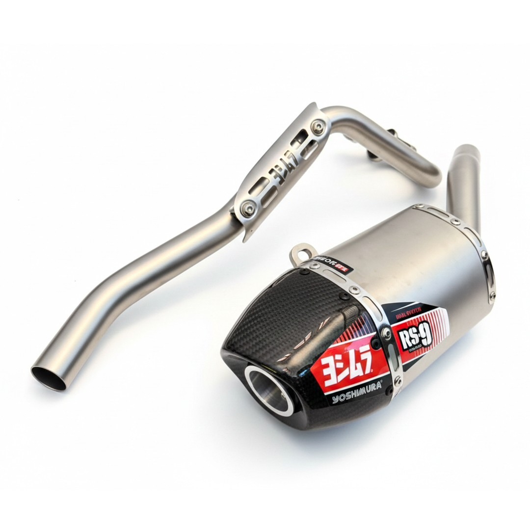 FULL SYSTEM MUFFLER EXHAUST PIPE SILVER WITH CARBON FOR HONDA CRF 110 2019-2025