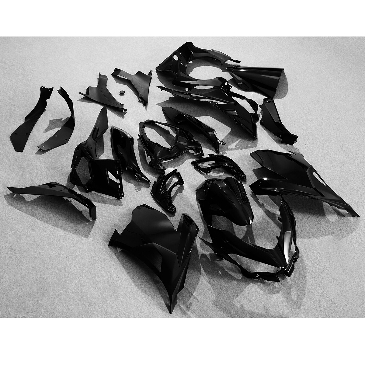 Glossy Black Fairing Kit For Kawasaki Ninja 400 2018-2023 EX400 ABS Injection