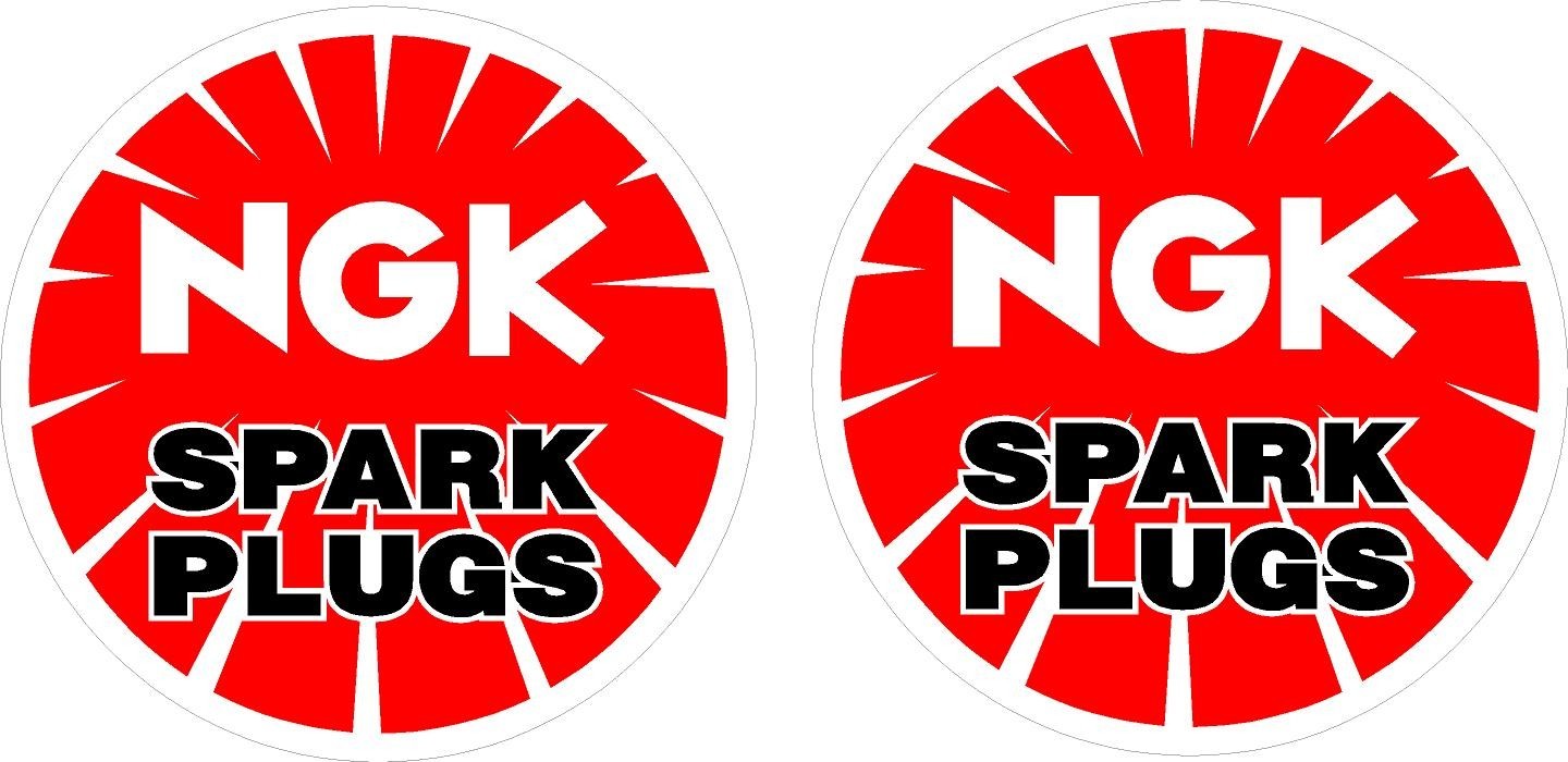 #3253 (2) 2″ NGK Sparkplug Sponsor Racing Decal Sticker LAMINATED