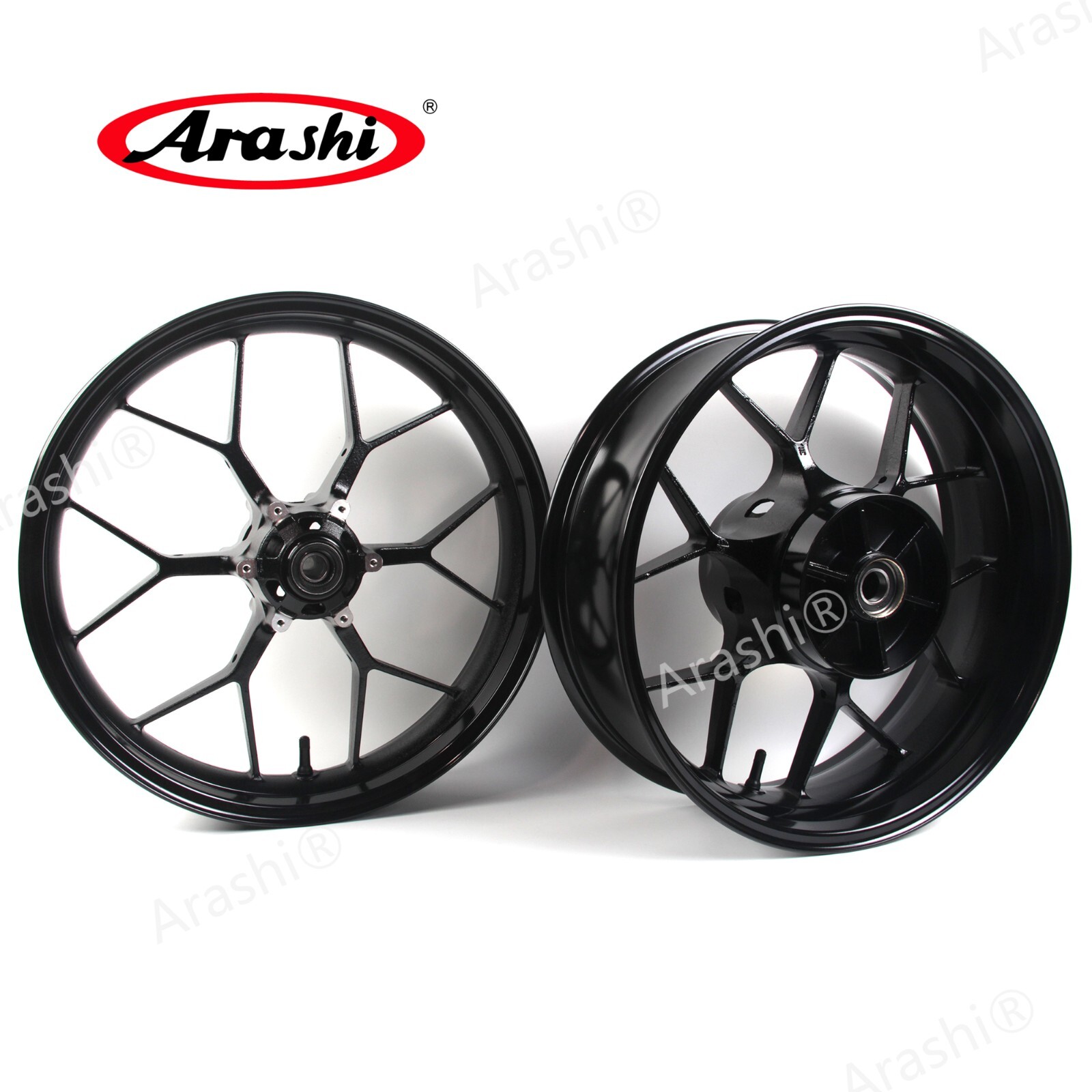 For Honda CBR1000RR Fireblade 2008-2016 Arashi BLACK Rims Front & Rear Wheel Rim
