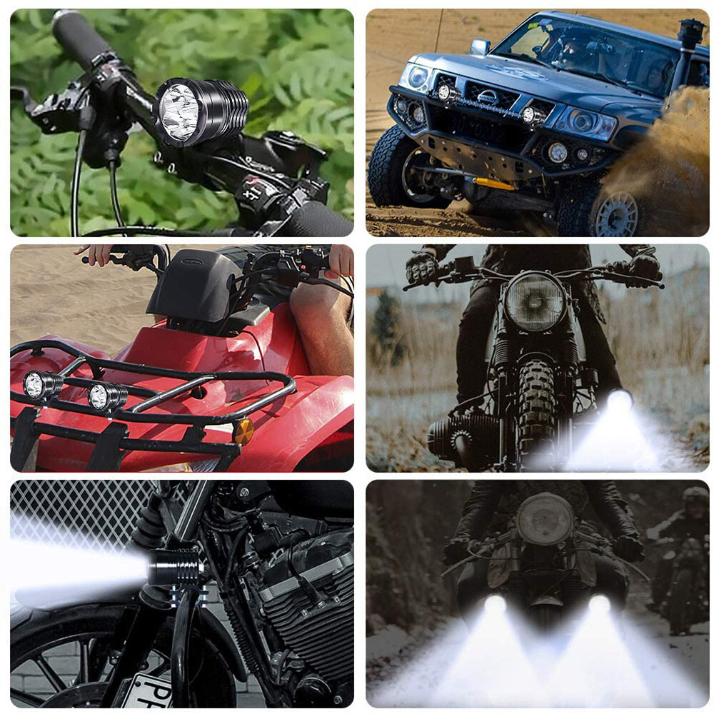 2pcs Car Motorcycle Headlight Spot Fog Lights 4 LED Front Head Lamp 12V 30W ATV