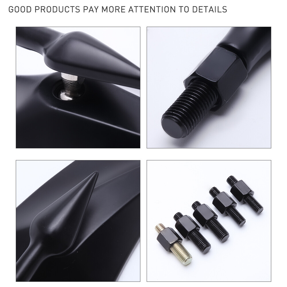Black Motorcycle Mirrors For Harley Touring Street Glide Road King Sportster XL