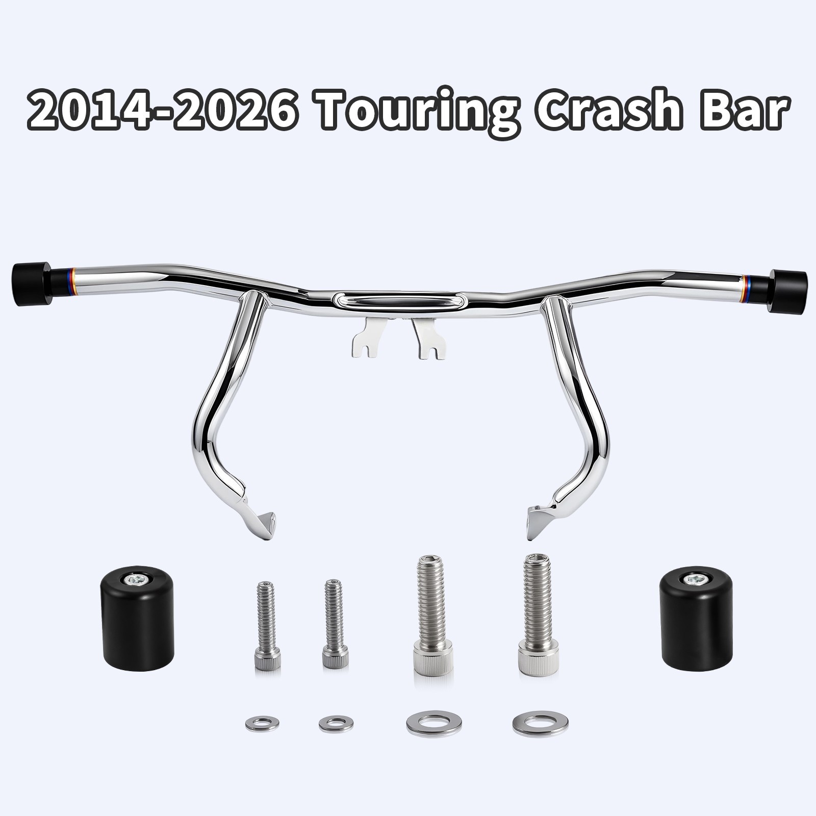 Front Engine Guard Crash Flat-out Bar For Harley Touring Street Road Glide 14-26