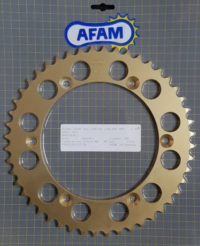 NEW CAGIVA WMX125/250 87-88, HUSQVARNA WRK125 88-89 48th REAR AFAM SPROCKET