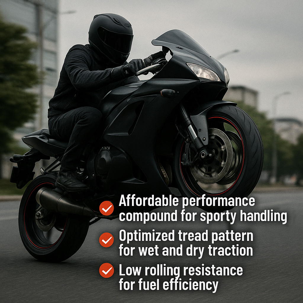 180/55-17 MMT® Rear Back Motorcycle Tire 180/55ZR17 + FREE 120/70-17 FRONT TIRE!