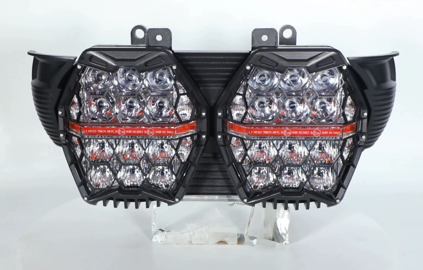 2015-2023 Road Glide – Honeycomb LED headlight set .. Very BRIGHT!