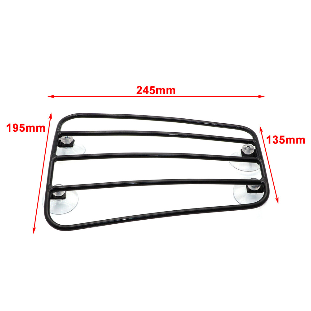 Universal Motorcycle Suction Cup Fuel Gas Tank Parcel Rack FOR Harley Cafe Racer