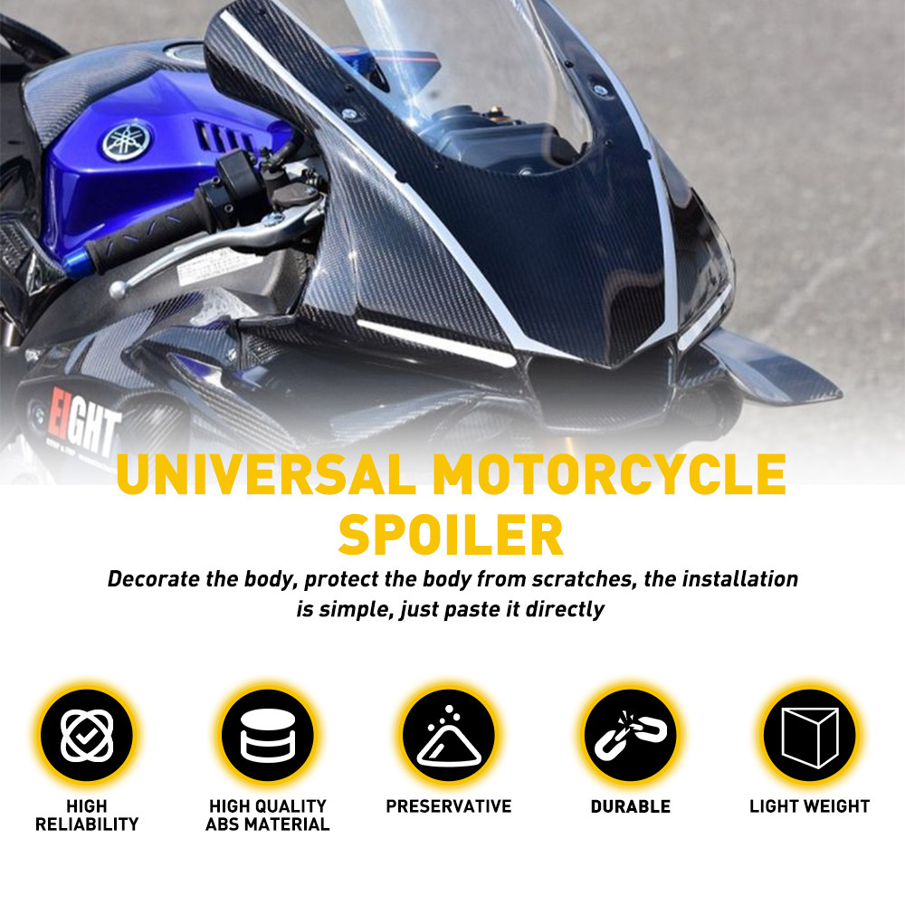 2PCS For Motorcycle Carbon Fiber Winglet Side Spoiler Air Deflector Wing ABS EKK
