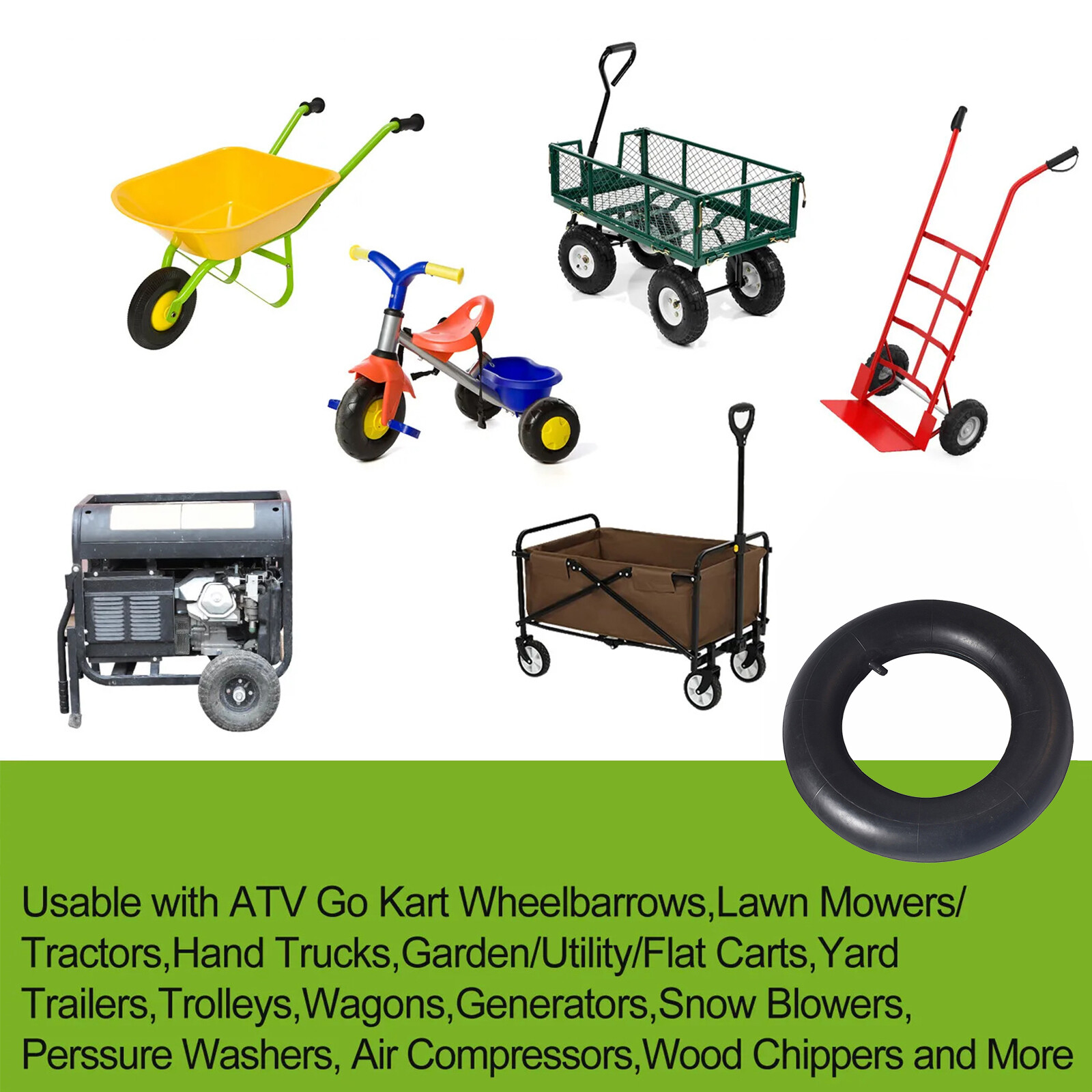 4.80/4.00-8 Replacement Inner Tube Wheelbarrow Lawn Mower Truck Pneumatic Wheel
