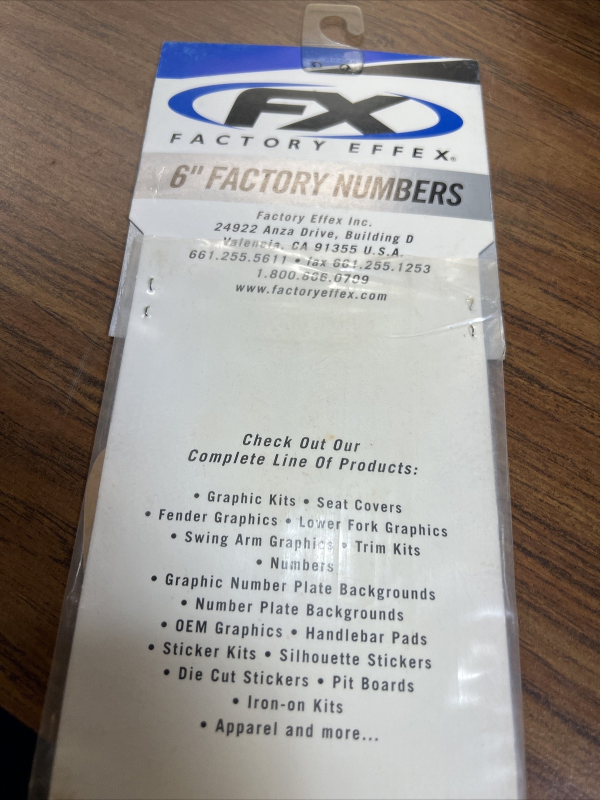 Factory Effex FX 6” White Factory Numbers 8 3 Pack 08-90058 12 Mil