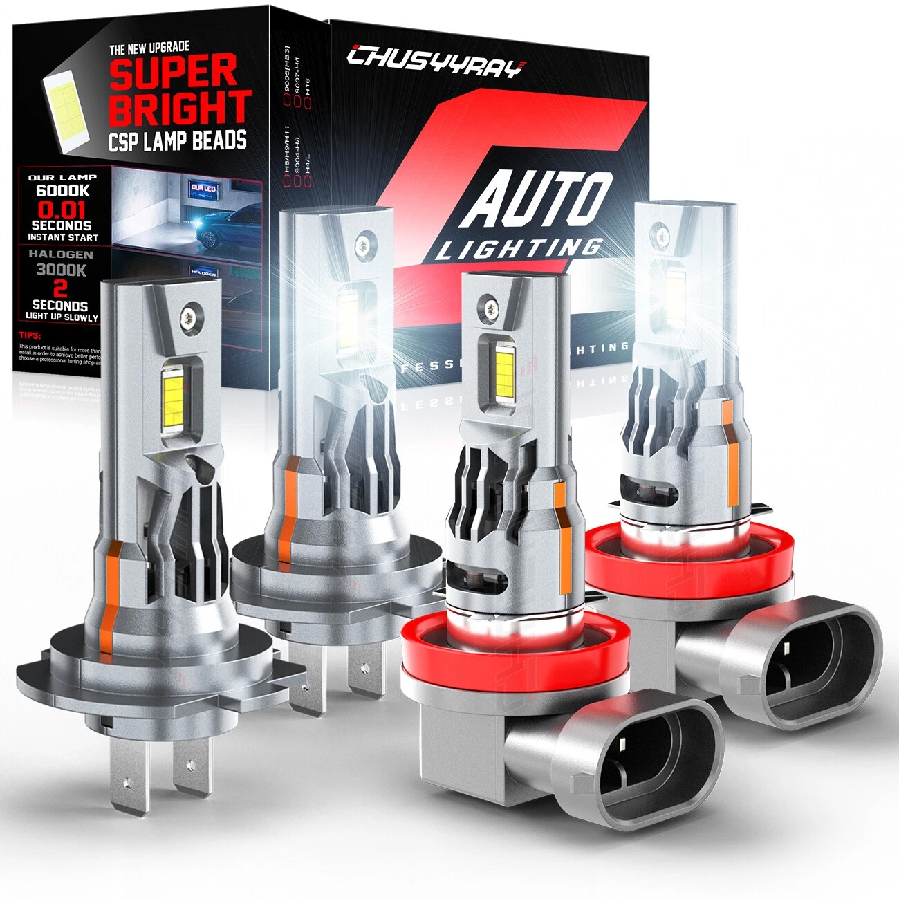 H7+H9 for Suzuki Hayabusa 2008 2009 2011-2018 Motorcycle LED Headlight Bulbs