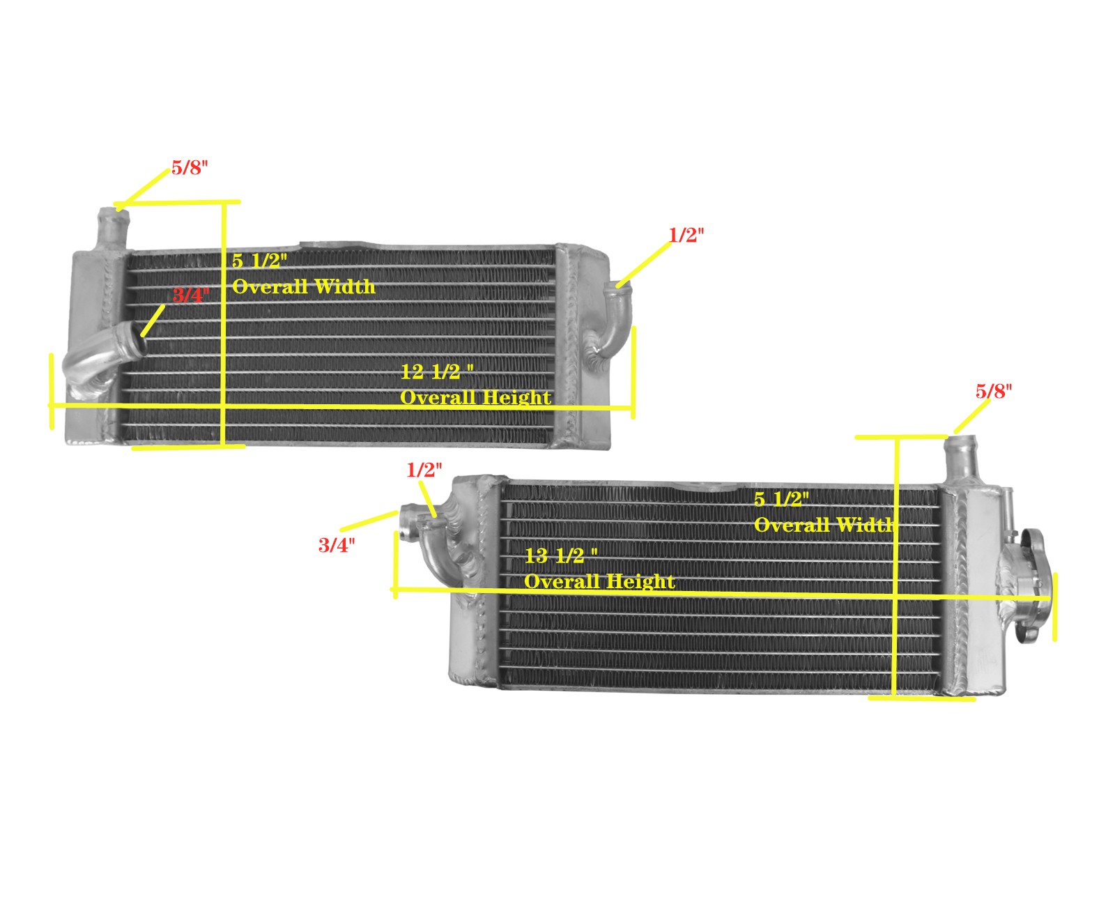 All Aluminum Cooling Radiator For 1996-2001 2000 1999 1998 Yamaha YZ125 / YZ 125