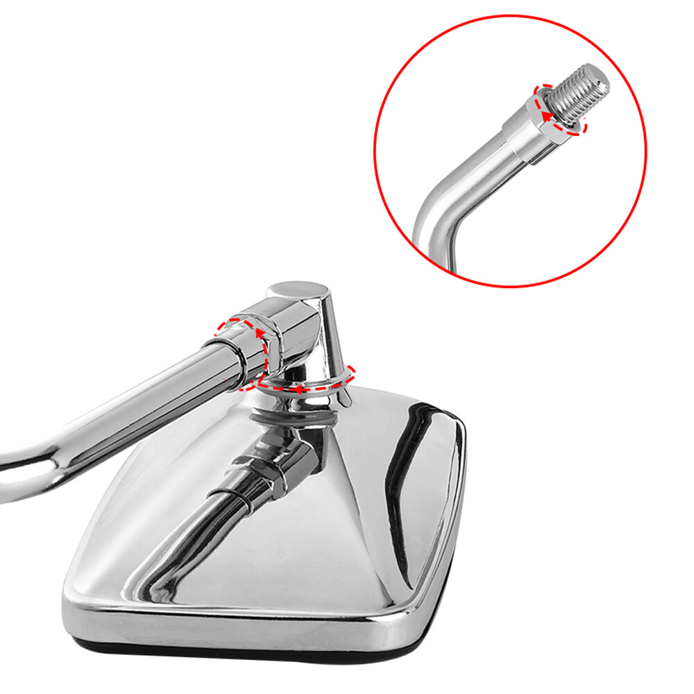 Pair Side Mirrors Rearview Rectangle Chrome For Honda Magna 250 750 V30 V65 V45