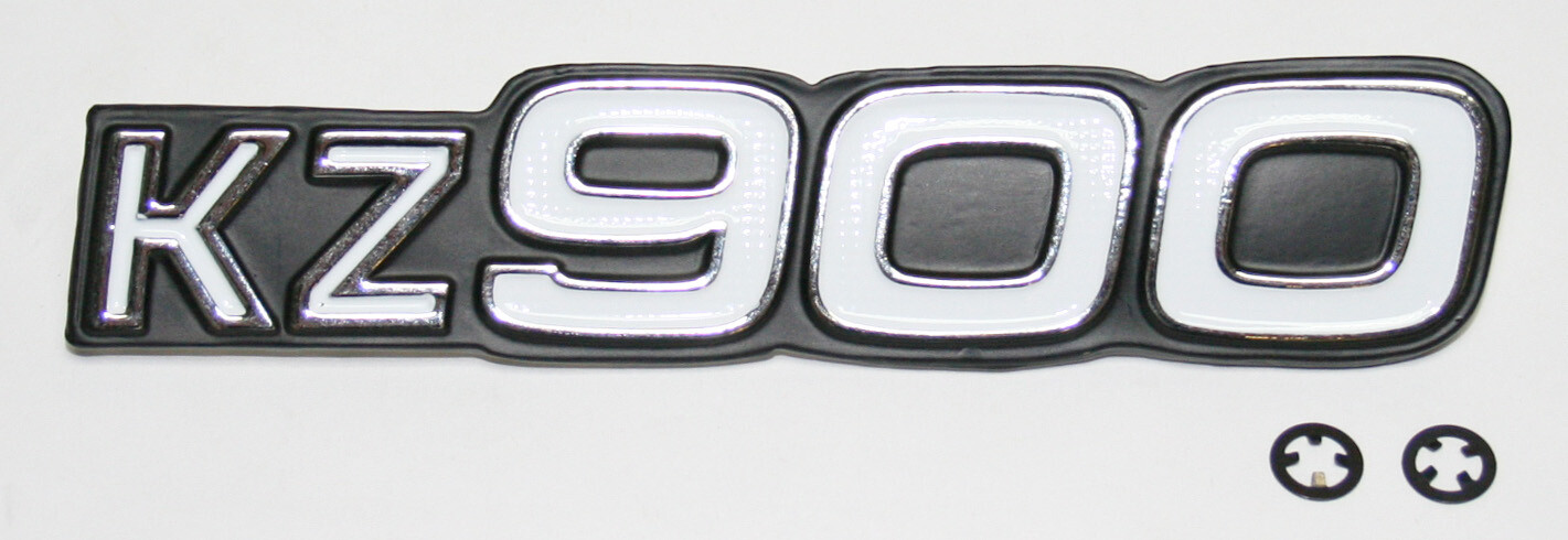 KZ900A 1976-77 Cast Metal Side Cover Emblem w Attachment Clips 56018-233 NEW!
