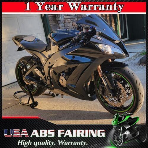 MS Fit for Kawasaki 2011-2015 ZX10R Plastic Glossy Black Injection Fairing n002