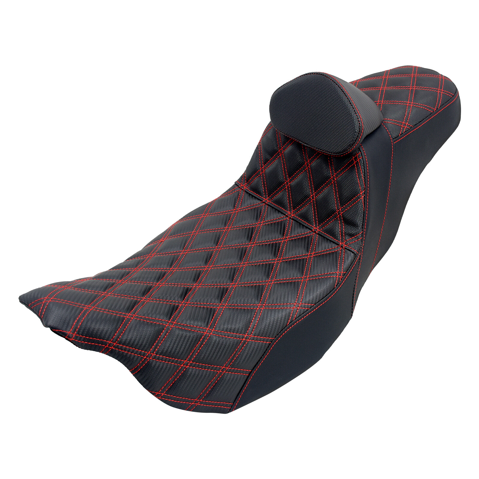2 Up Seat w/ Driver Backrest Red Line For Harley Electra Road Street Glide 09-23