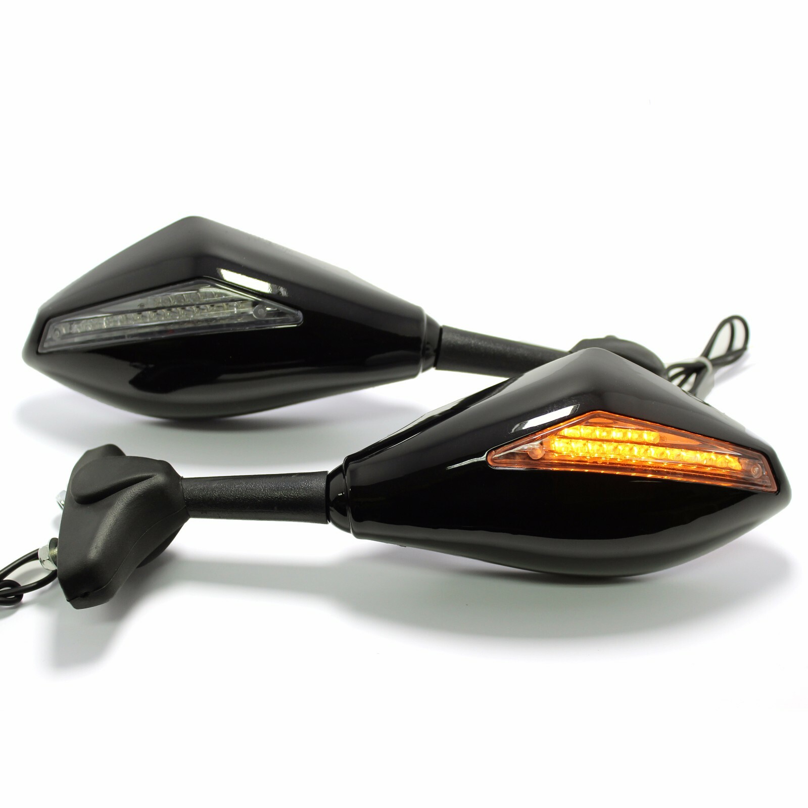 For Yamaha YZF600R FZ6R Raven Motorcycle LED Turn Signals Side Mirrors Amber Lam