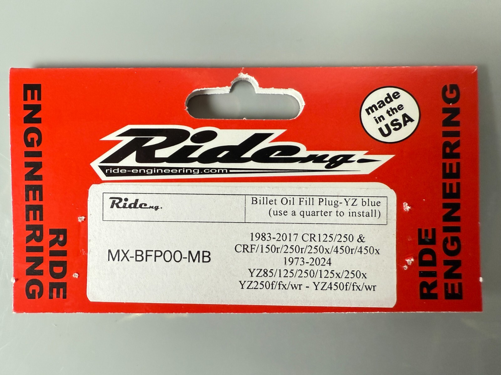 Billet Oil Fill Plug Cap Ride Engineering Blue Yamaha YZ WR 65 85 125 250 450 F