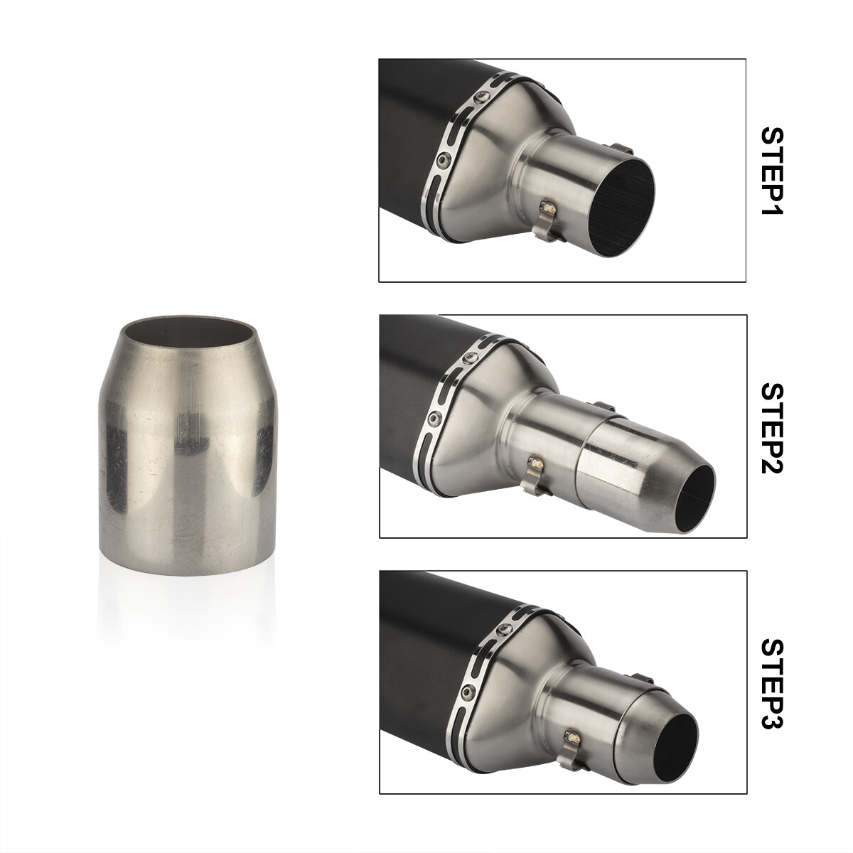Slip On Exhaust Muffler Tail Pipe DB Killer For 38-51mm Universal Motorcycle ATV
