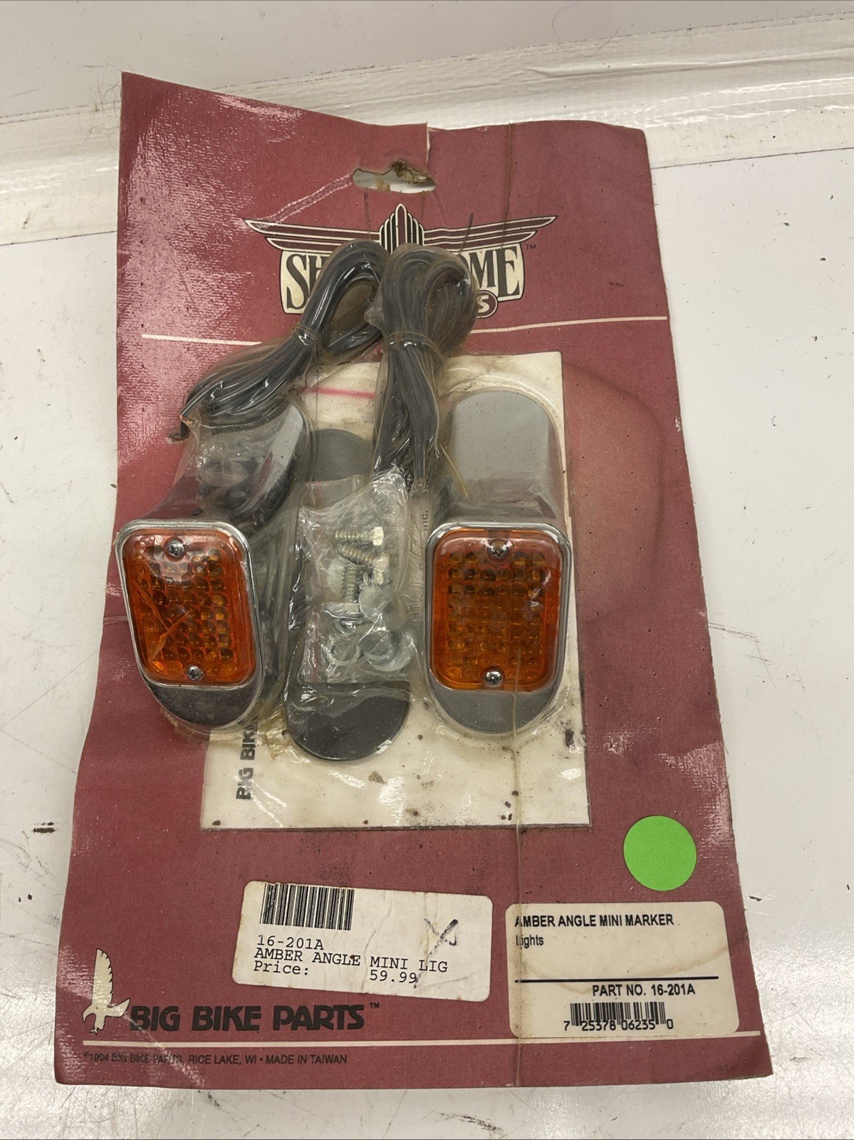 SHOW CHROME 16-201A AMBER ANGLE MINI MARKER LIGHTS VTG GOLDWING #1010