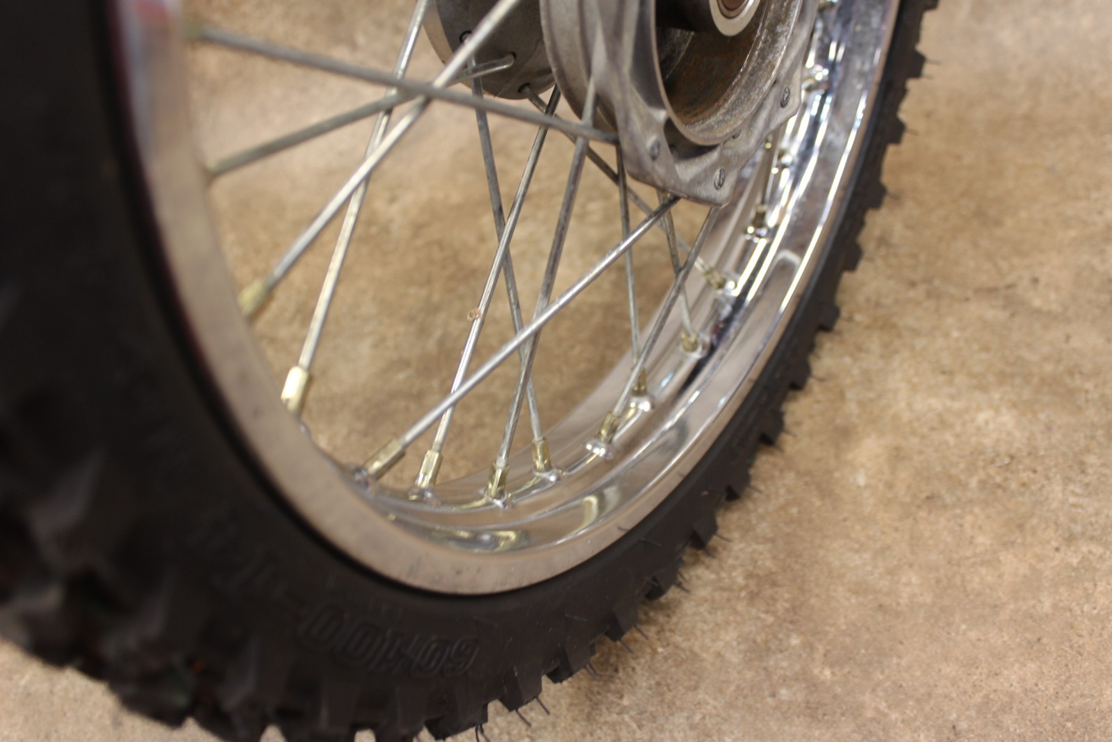 1996 96 Kawasaki KX60 KX 60 OEM Front Wheel Rim Hub Tire 14×1.4