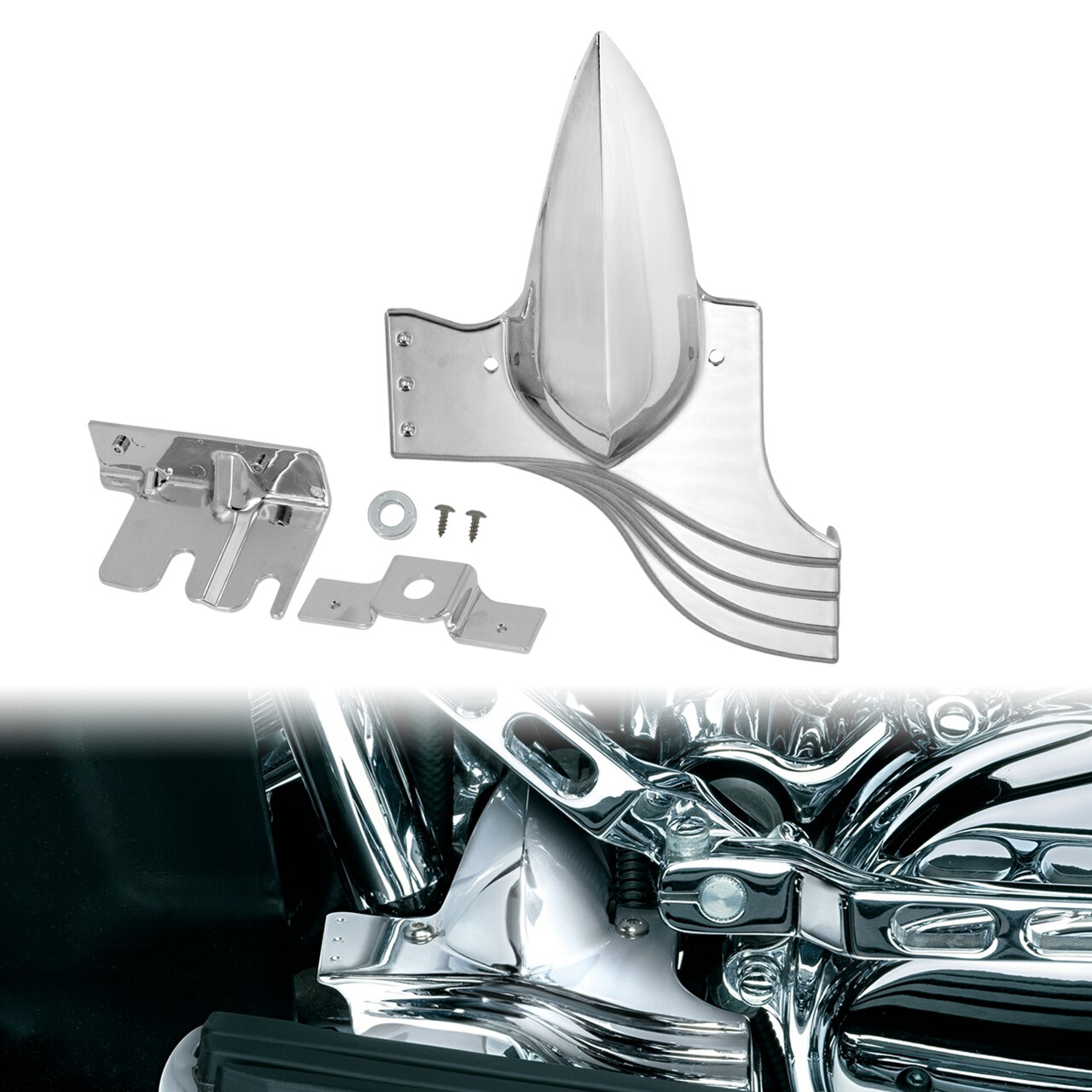 Lower Front Frame Chrome Plastic Cover For Harley Electra Road Glides 1991-2023