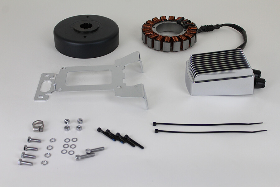Alternator Charging System Kit 54 Amp Chrome fits Harley Davidson