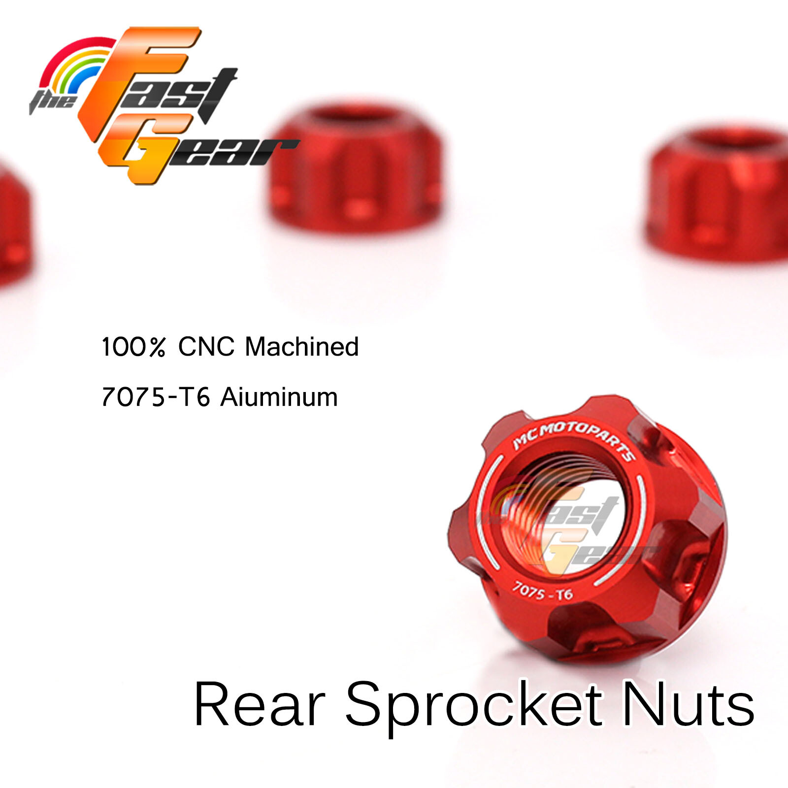 SPOKE6 CNC Anodized Rear Sprocket Nuts For Ducati Monster 750 900 400 800 796