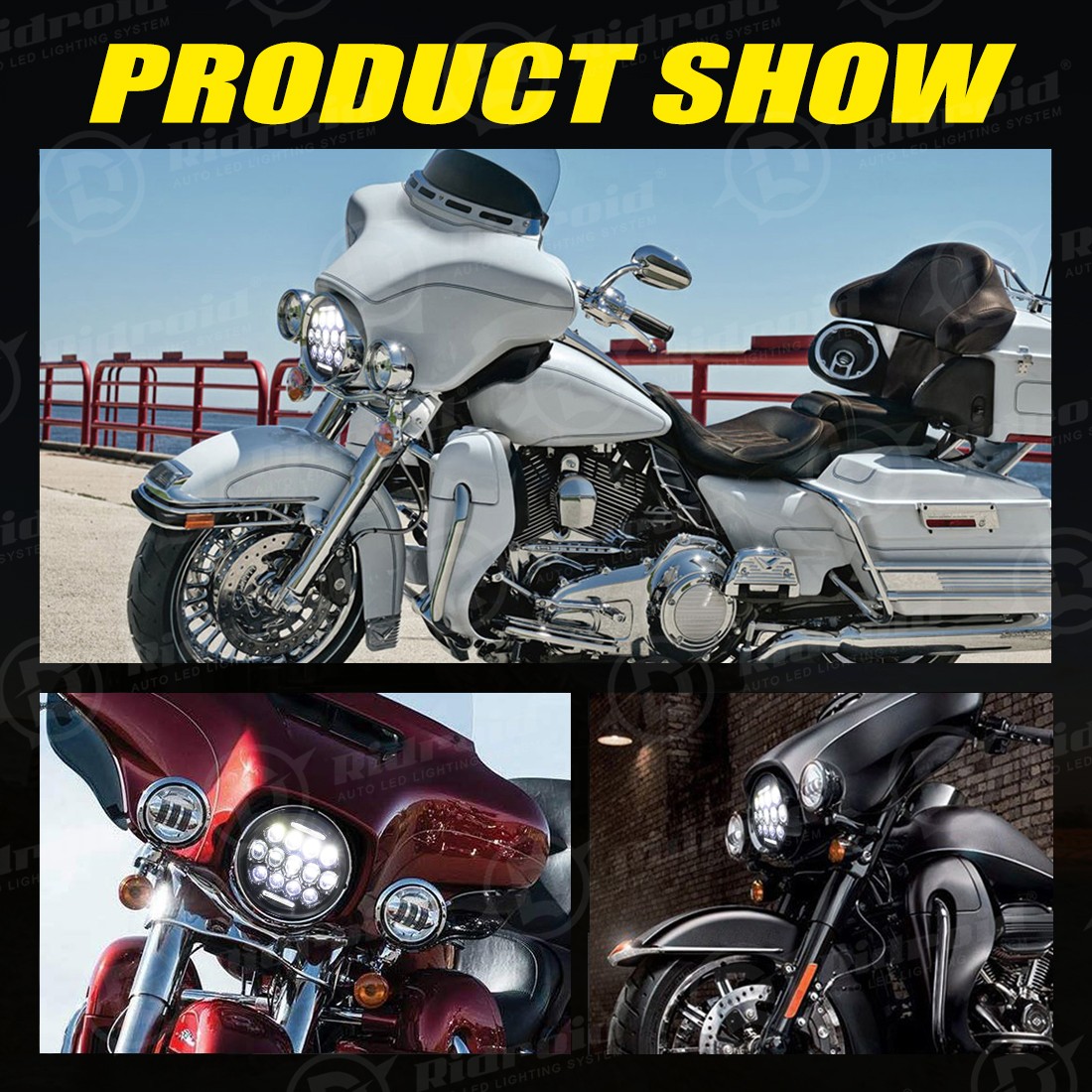 DOT 7″ inch Motorcycle Headlight Lamp Round LED Projector For Harley Cafe Racer