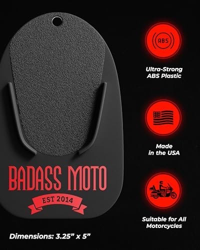 Motorcycle Kickstand Pad – Kick Stand Puck, Coaster Plate for Harley Davidson…