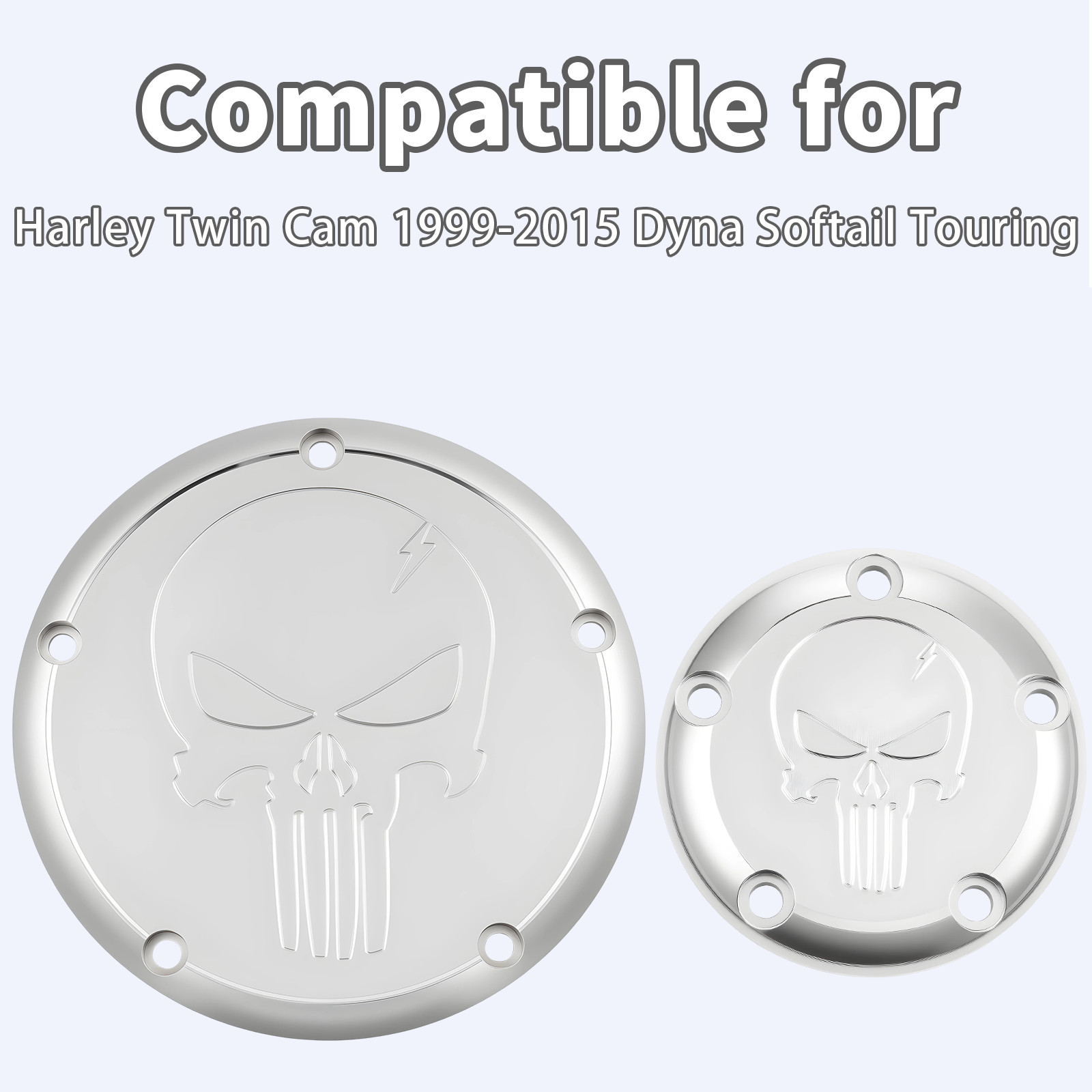 Chrome Skull Derby Timing Timer Cover For Harley Dyna Electra Road Glide Softail