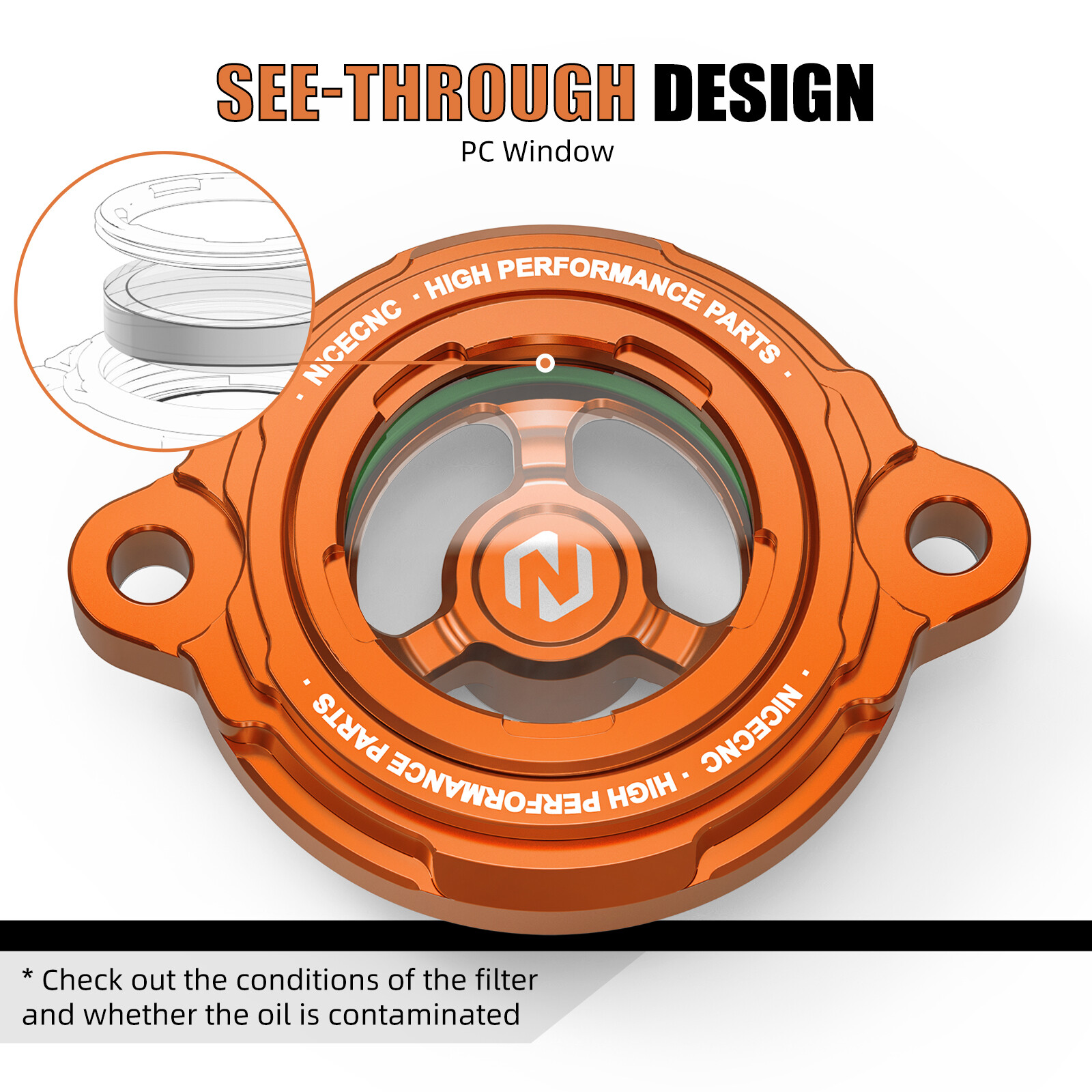 Clear Oil Filter Cover Cap For KTM 690 Duke / Enduro / SMC / Rally / R 2007-2023