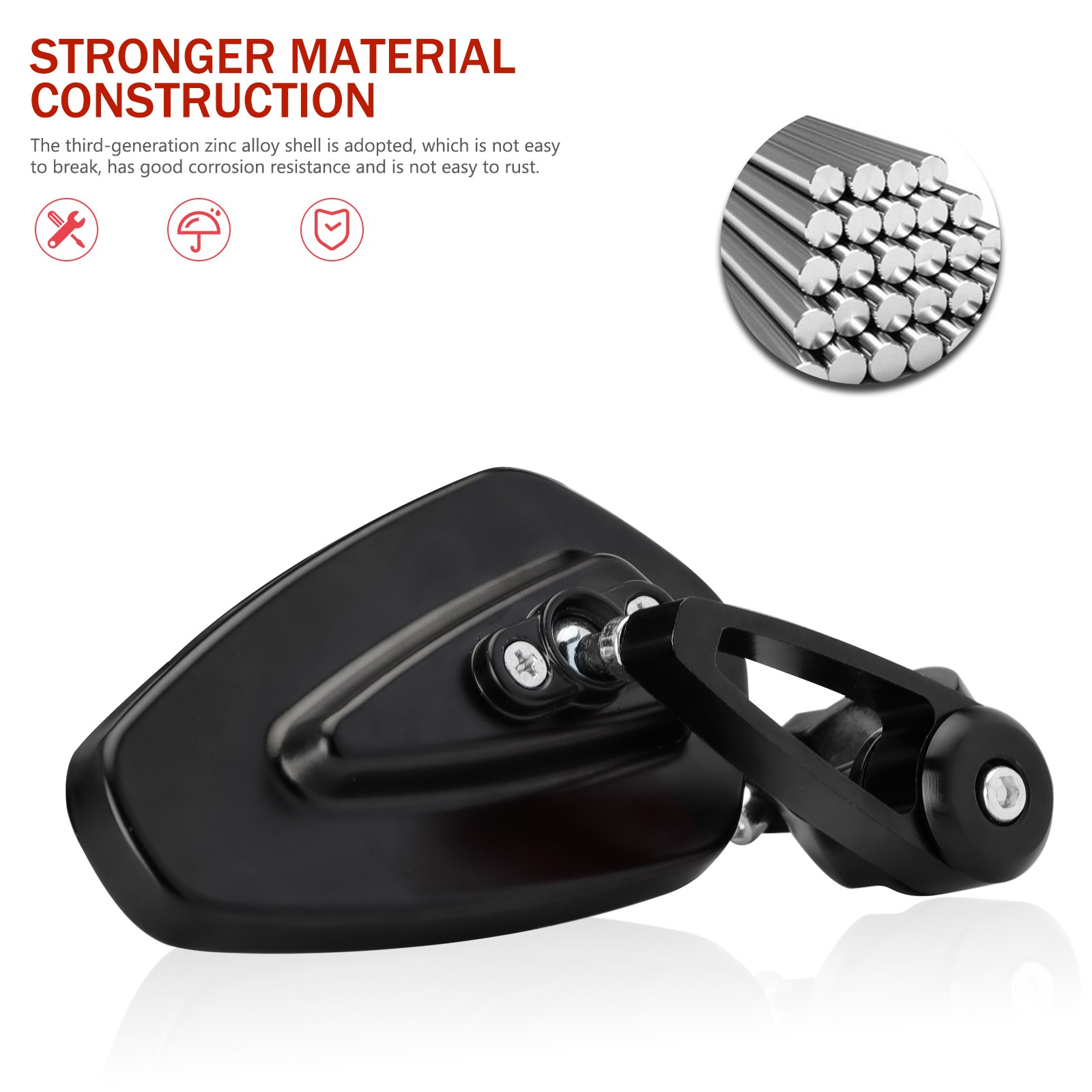 7/8″ Universal Handle Bar End Rearview Side Mirrors For Honda Yamaha Kawasaki