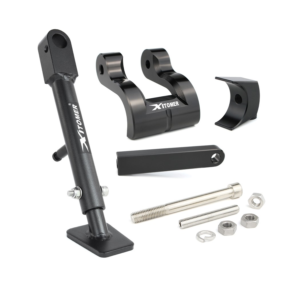 Fit For BENELLI TRK 502 X 2018-2024 Black Adjustable Lowering Links & Sidestand