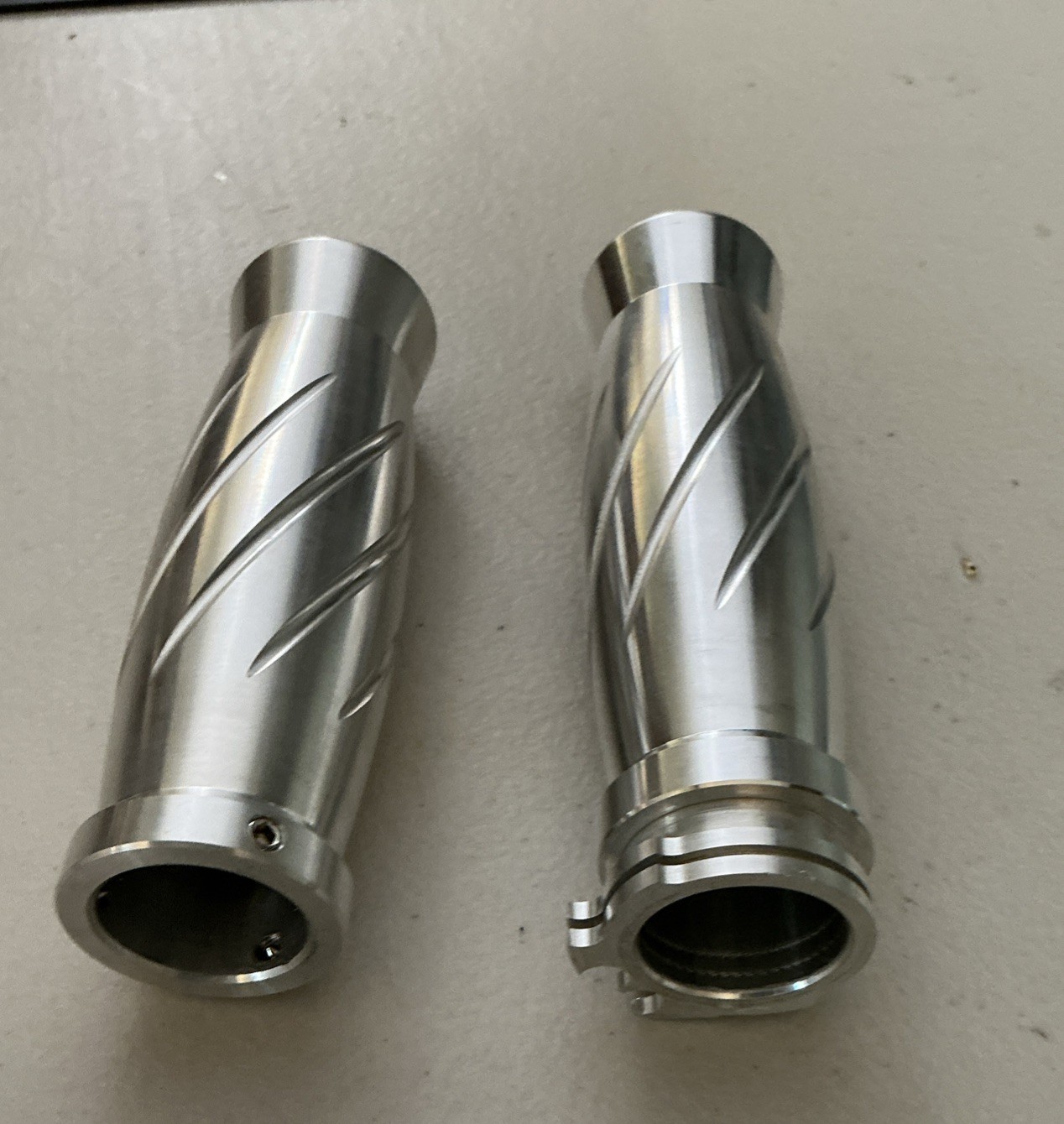 Demon Cycle Polished Billet Twisted Hand Grips 12-0106