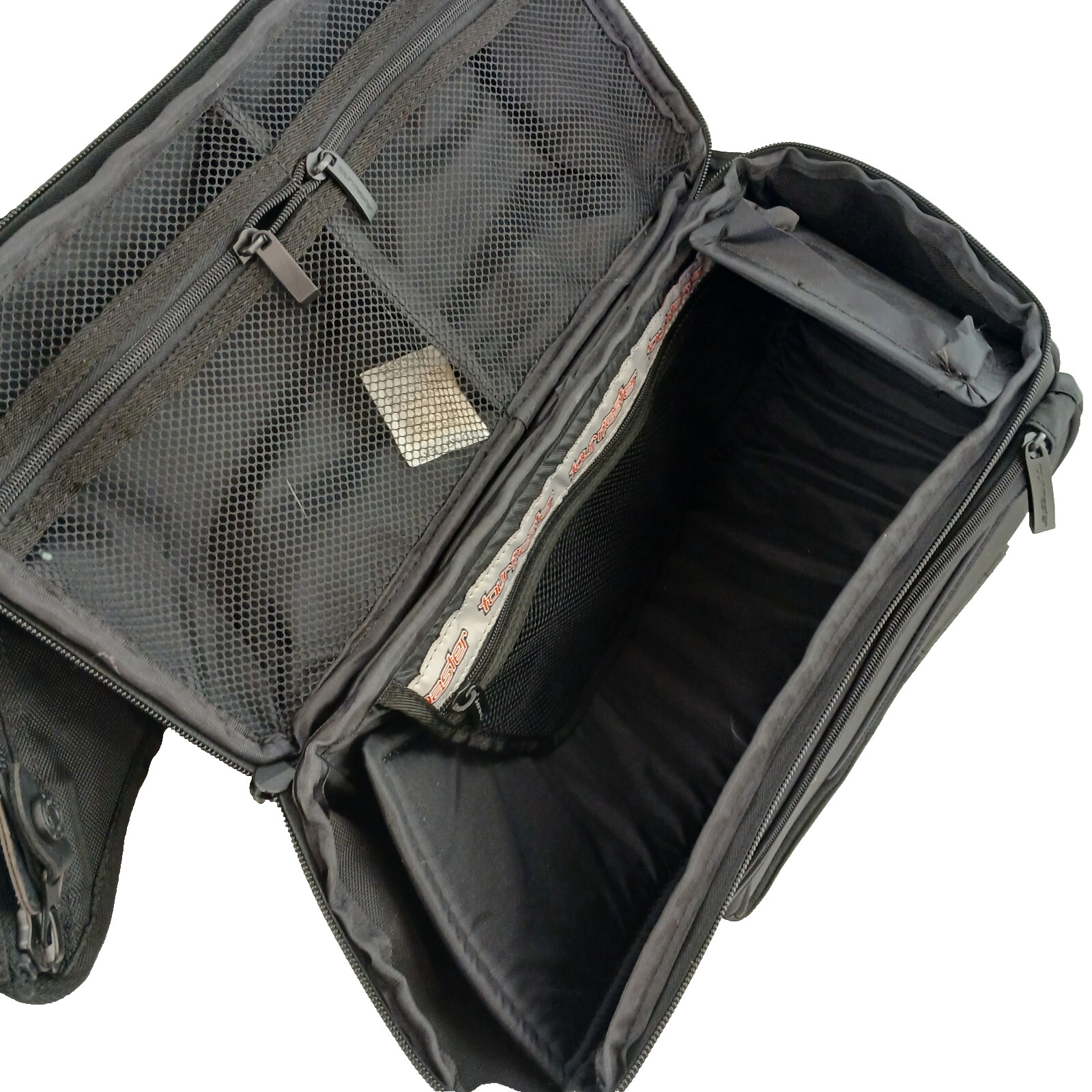 Tourmaster Motorcycle Saddlebags Black Nylon Expandable Soft Luggage ~ See Desc