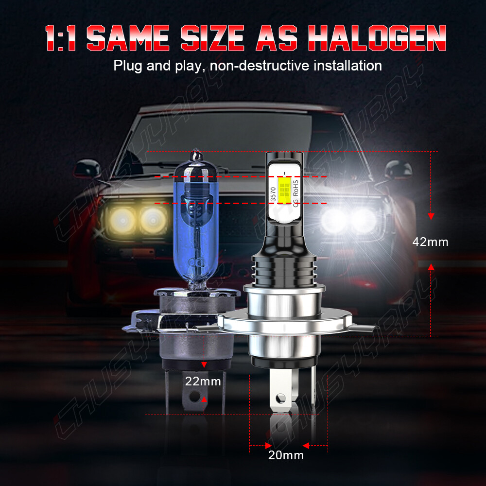 Combo LED Headlight H4 H7 Bulbs for Suzuki GSXR 1000 2003-2004 Lights