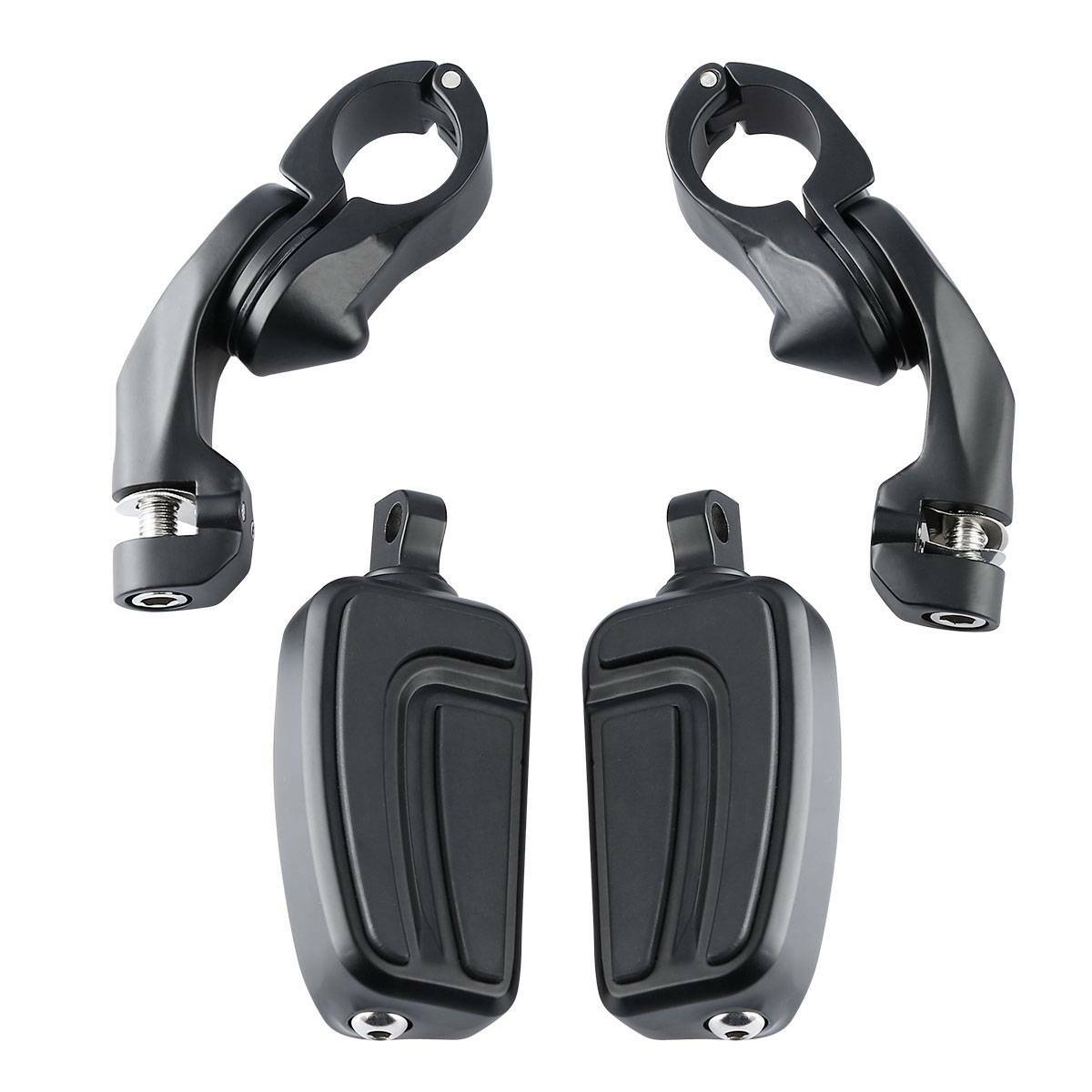 Matte Black 1 1/4” 32mm Short Angled Highway Bar Pegs Mount Footpeg Peg Pedal