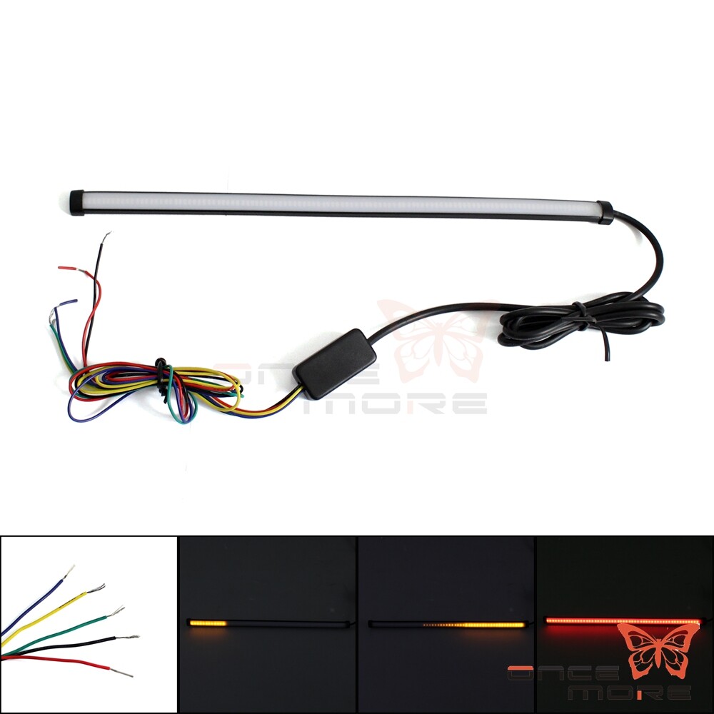 Motorcycle Universal LED Light Strips Turn Signal Brake Lamp For DC 12V-24V