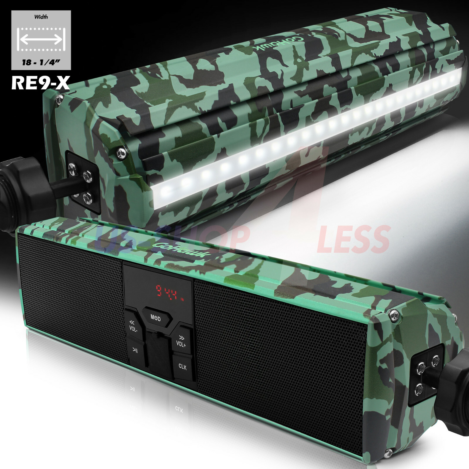 Waterproof Bluetooth Motorcycle Stereo Speakers Soundbar Audio System USB ATV