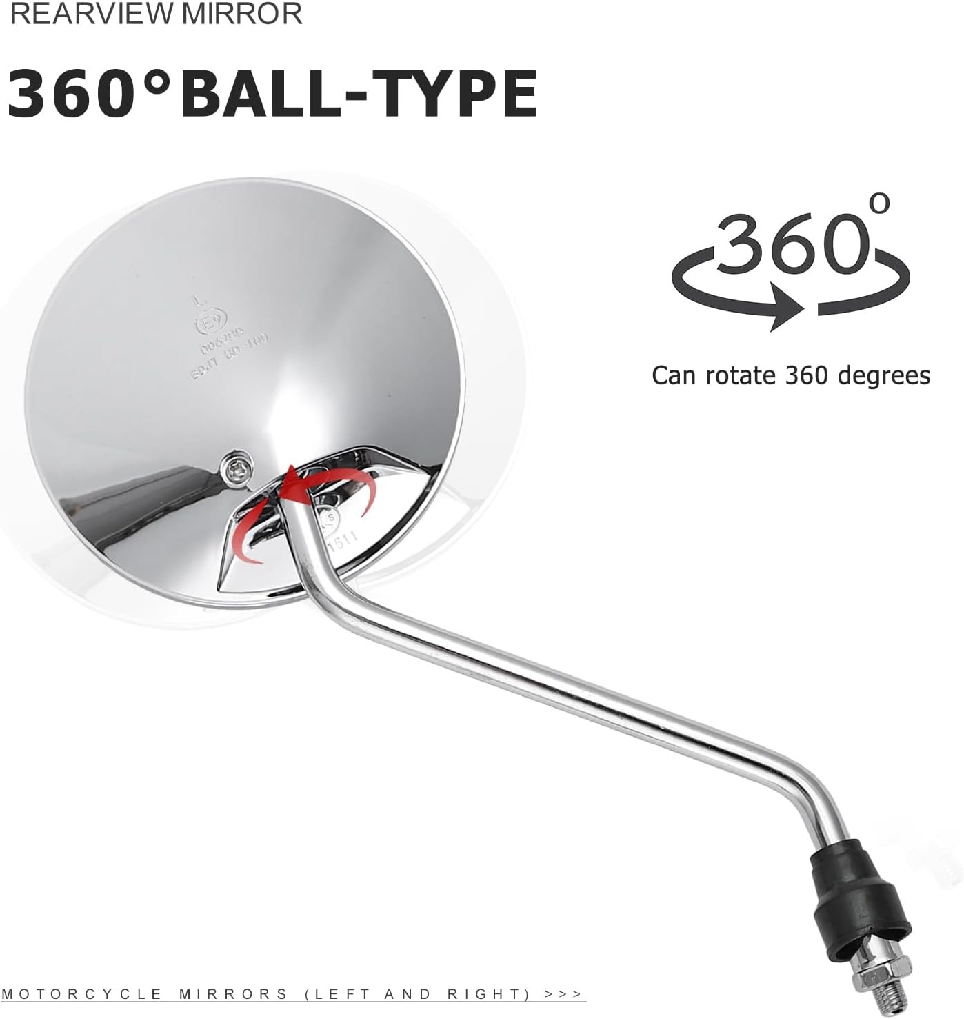 Motorcycle Rearview Mirror Aluminium Alloy 8MM Bolt Silver Motorcycle Dirtbike