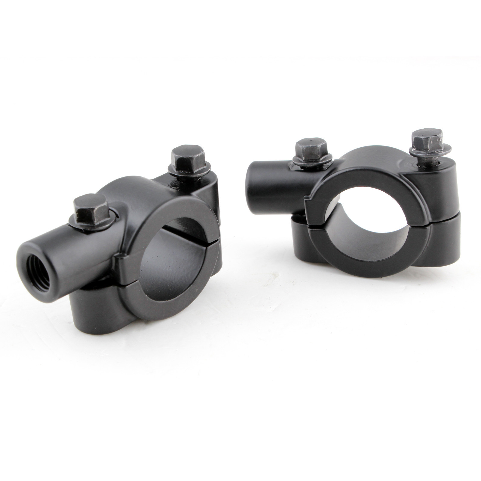2X 8MM MIRRORS CLAMP ON MOUNT ADAPTER FITS 7/8″ HANDLEBAR SPORTS BIKES MINI BIKE