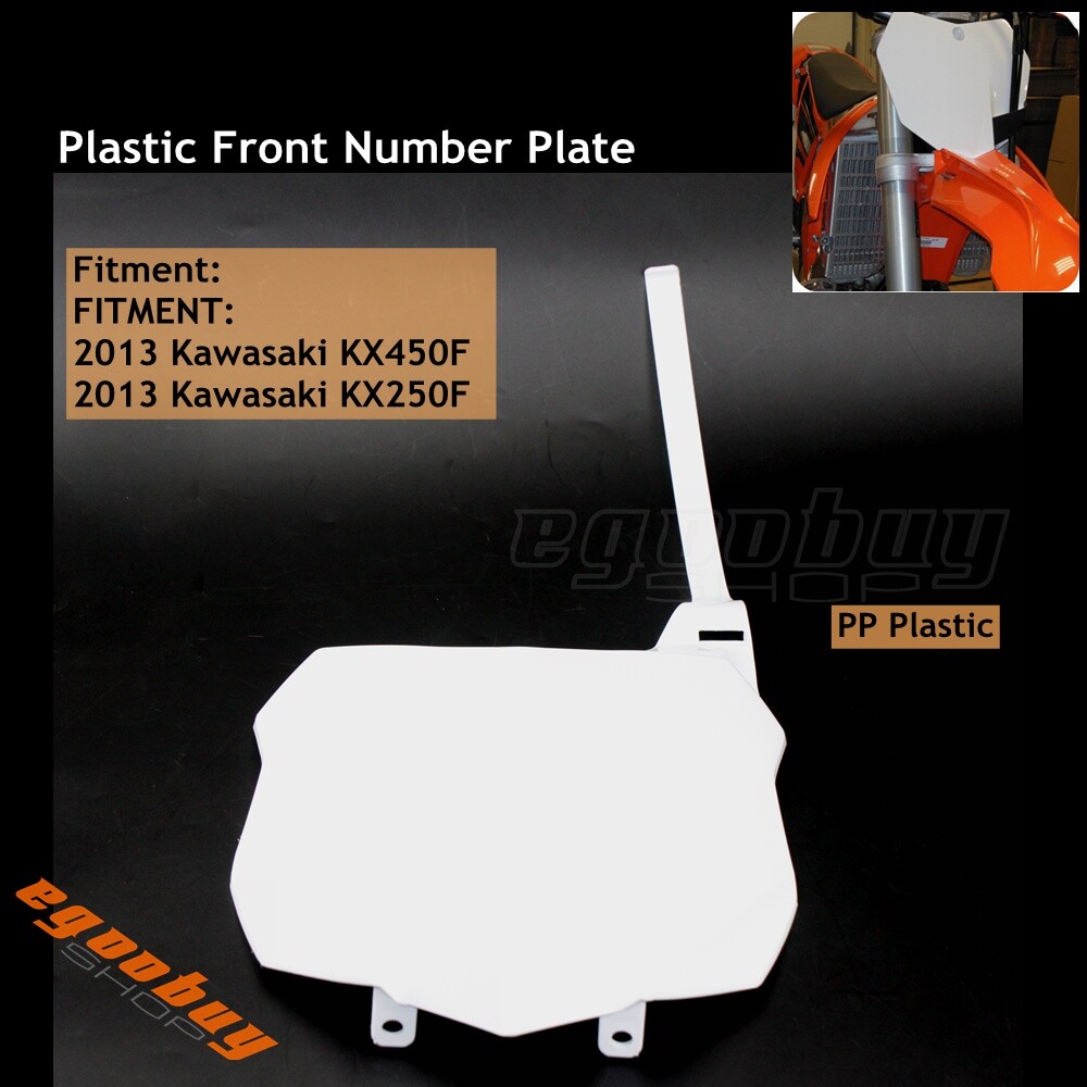 PP Plastic Front Number Plate For Kawasaki KX250F KX450F Motorcycle Dirt Bike