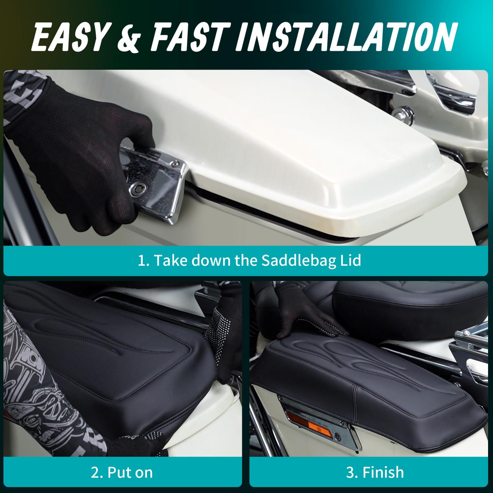 Touring Saddlebag Lid Cover for Harley Road Electra Glide Road King 1993-2013