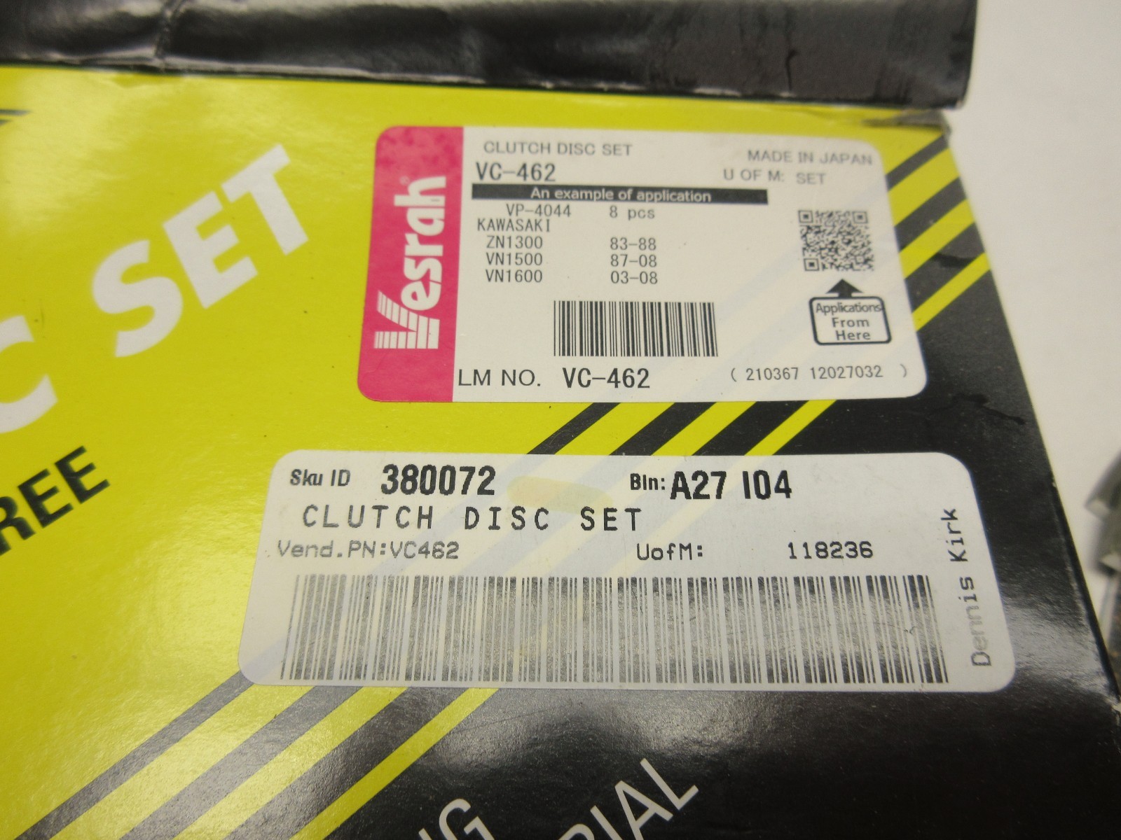 Vesrah clutch disc set of 8 for Kawasaki 87-08 VN1500 NEW VC-462