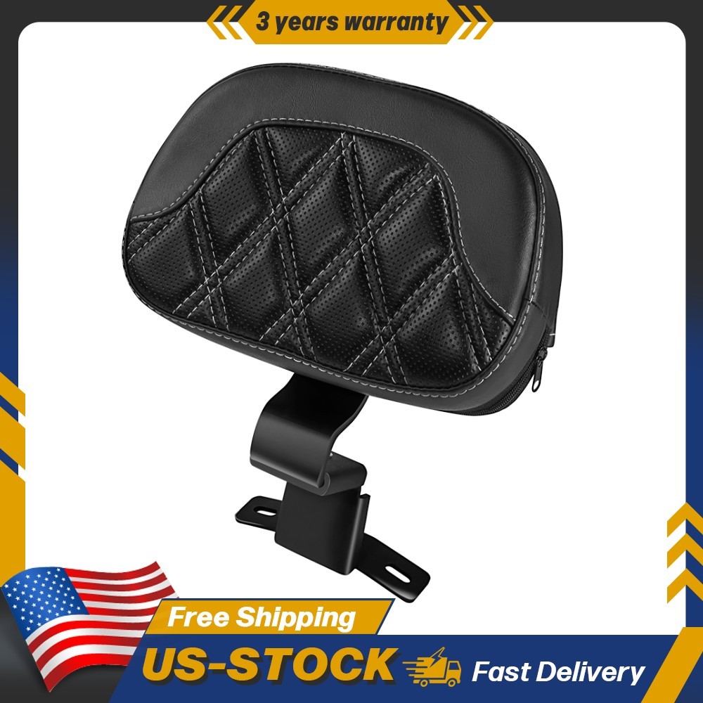 White Stitch Driver Pad Backrest For Harley Ultra Limited FLHTK 2014-2023 2024