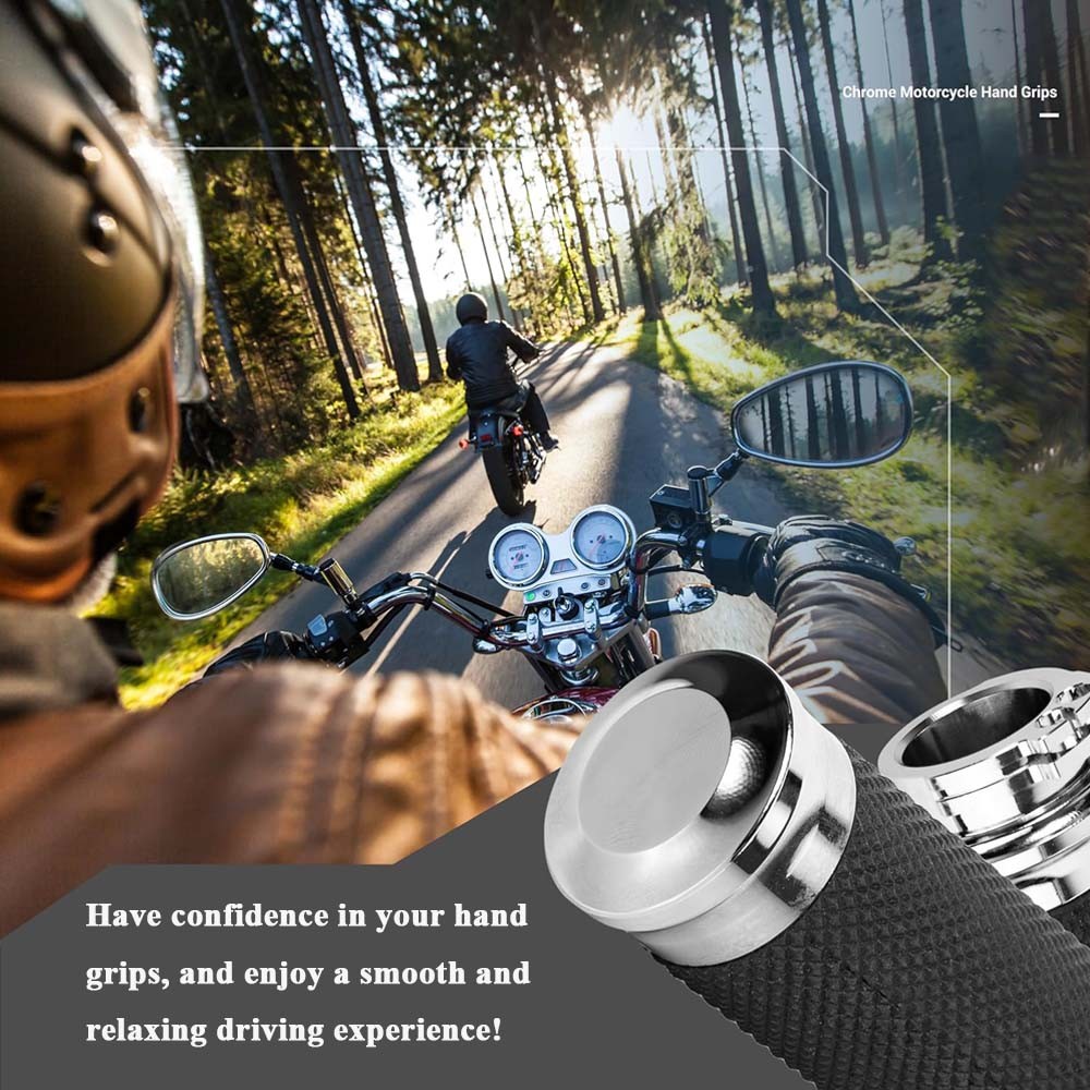 1″ Motorbike Handlebar Hand Grips None-Slip Fit For Harley Honda Suzuki Kawasaki