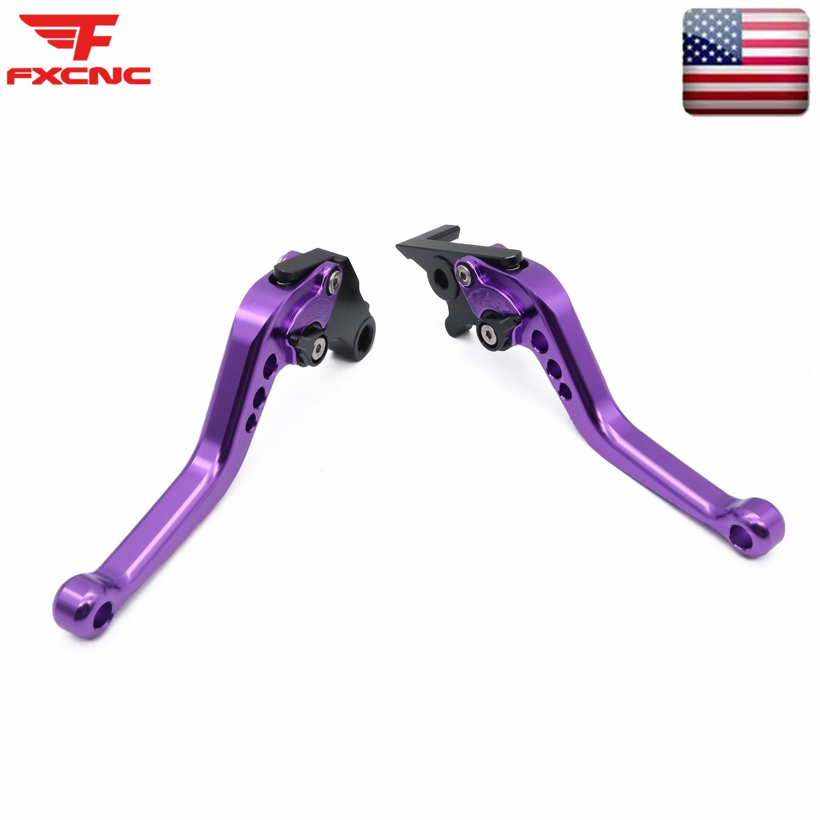 A Pair Short Brake & Clutch Levers Purple For Kawasaki ninja 500 Z500 2024-2025