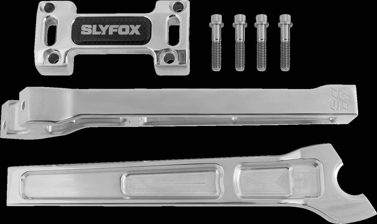 Slyfox Handlebar Riser Kit 1in Clamp 10in Rise Raw 6061-T6 Aluminum SF-1001-10-R