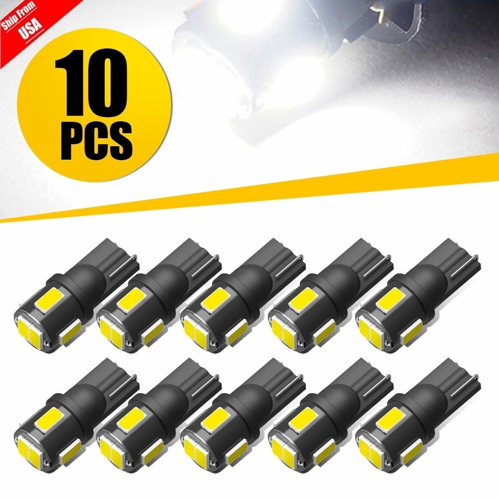 T10 LED License Plate Light Bulbs 6000K Bright Super White 168 2825 194 AUXITO